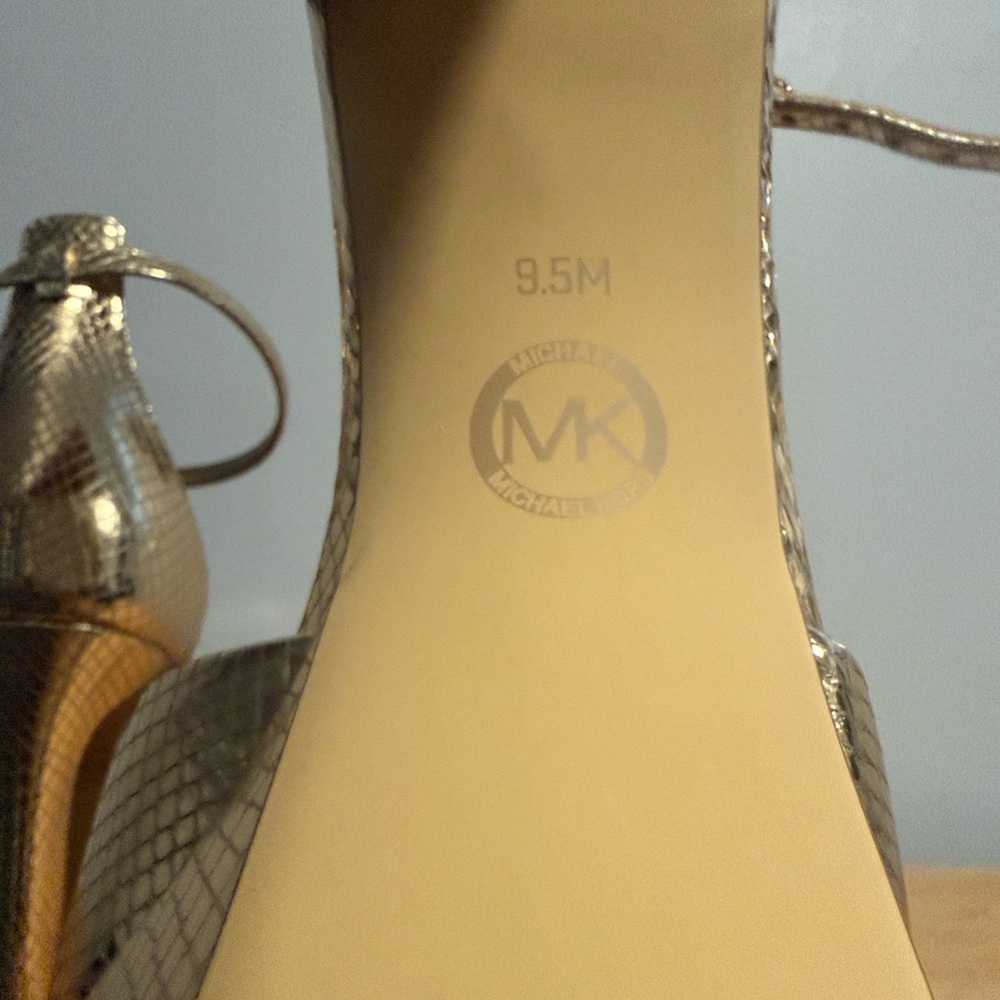 Michael Kors Gold Snake Print Platform Heels - Picture 5 of 5